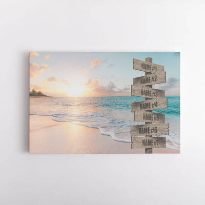 Oceanfront Name Signs Canvas Art