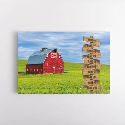 Red Barn Name Signs Canvas Art