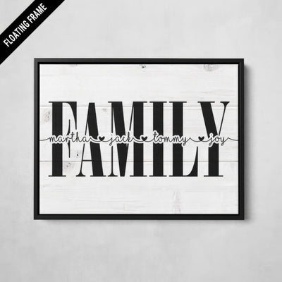 Rustic Family Connected Names Custom Wall Art