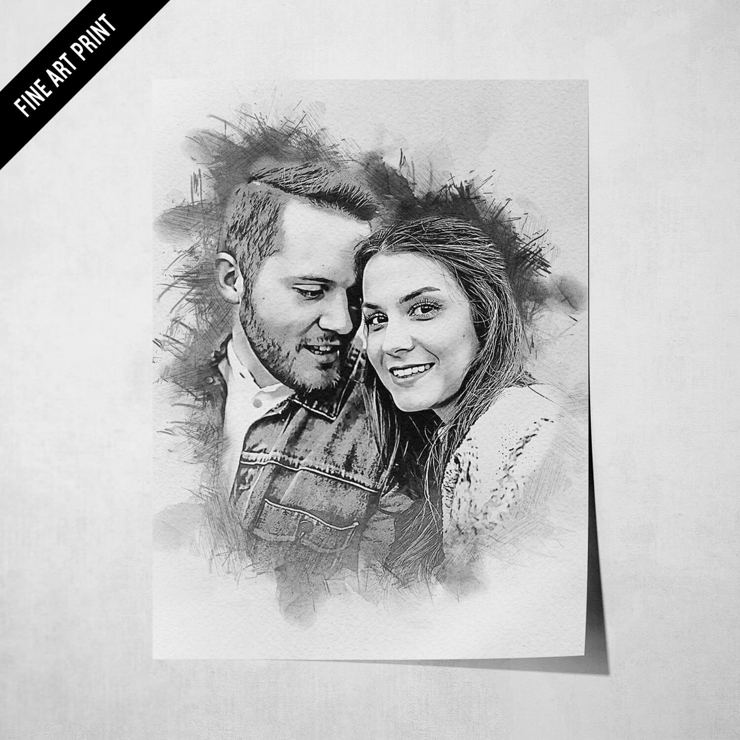 Custom Charcoal Drawing From Photo, Hand Drawn Portrait for Couple, Charcoal  Drawing of Family, Portrait Gift for Mom, Original Drawing Art 