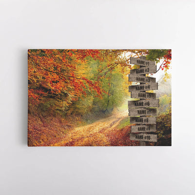 Autumn Road Name Signs Canvas Art