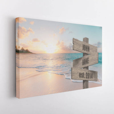 Oceanfront Name Signs Canvas Art