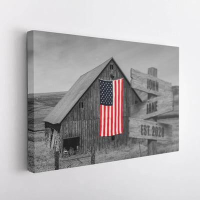 American Barn Name Signs Canvas Art