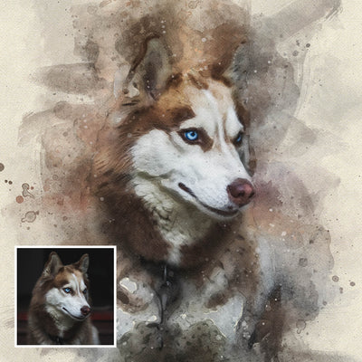 Pet Watercolor Painting Portrait